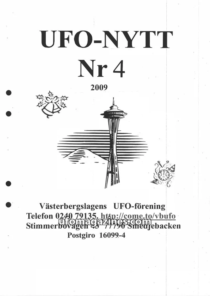 Cover of UFO-Nytt Vasterbergslagen issue 4: UFO-NYTT