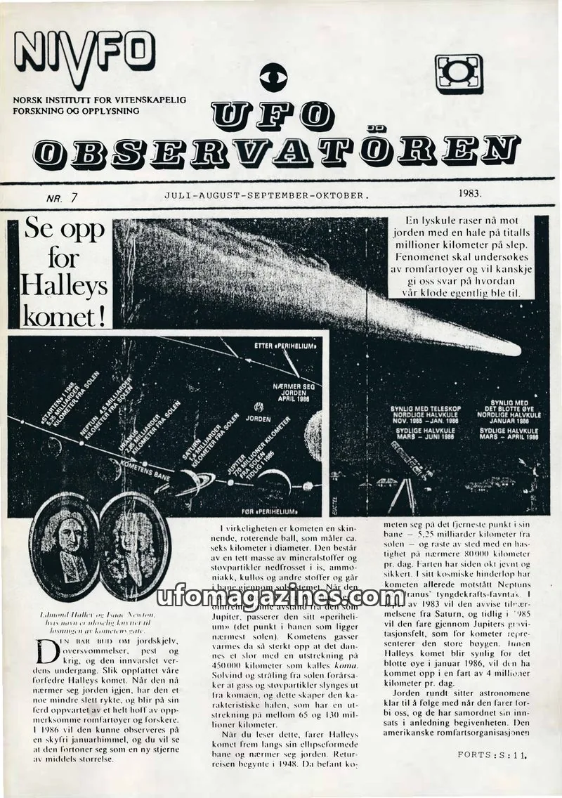 Cover of NIVFO issue 7: UFO OBSERVATØREN