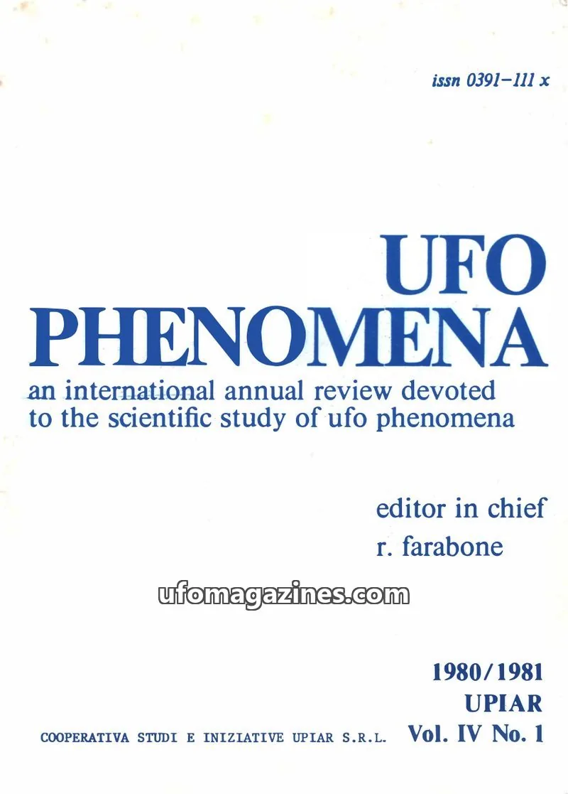 Cover of UFO Phenomena International Annual Review (UPIAR) issue No. 1: UFO PHENOMENA