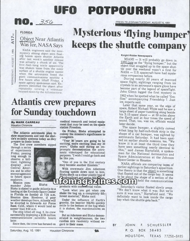 Cover of PRESS-TELEGRAM issue no. 356: UFO POTPOURRI