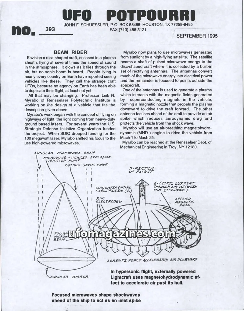 Cover of UFO Potpourri (John Schuessler) issue 393: UFO POTPOURRI