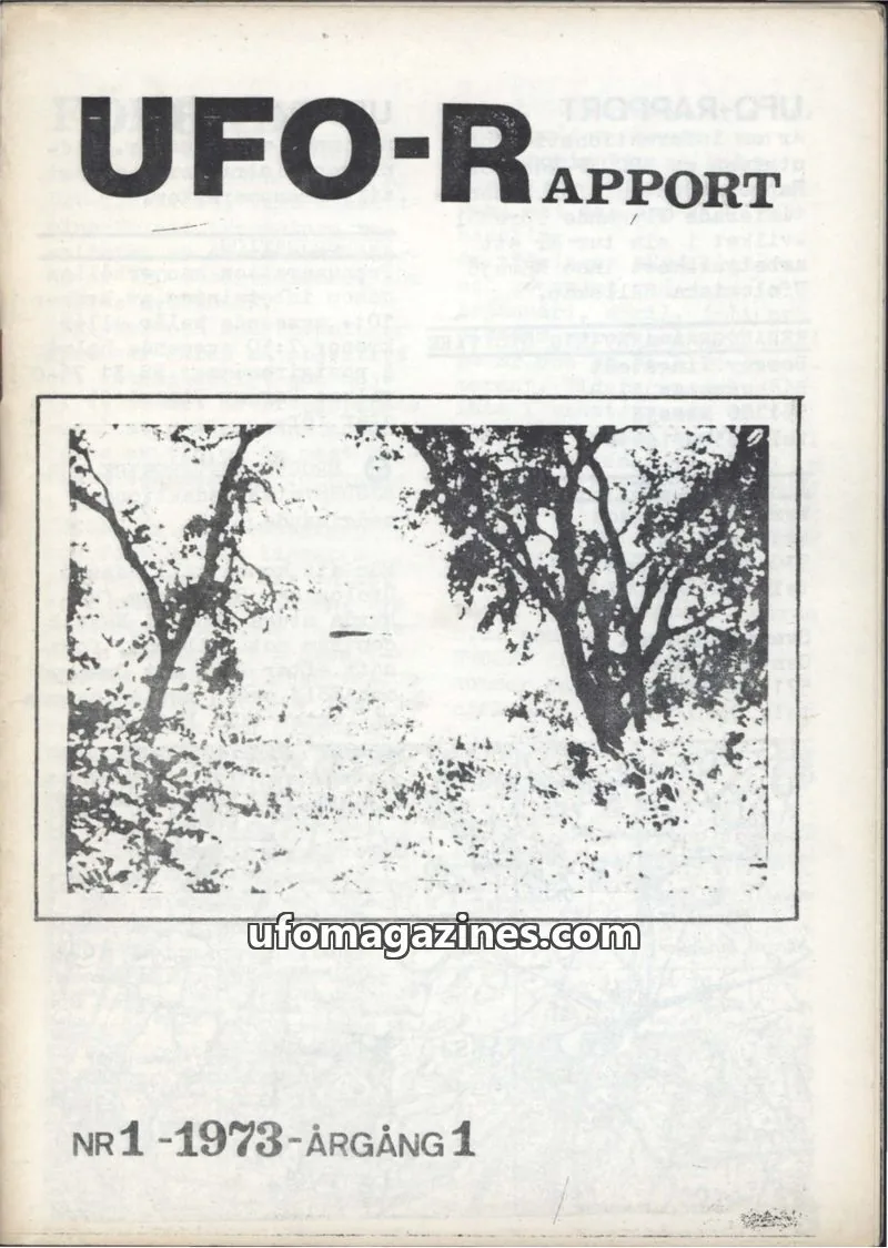 Cover of UFO Rapport (Borgny Tingstedt) issue NR 1: UFO-RAPPORT