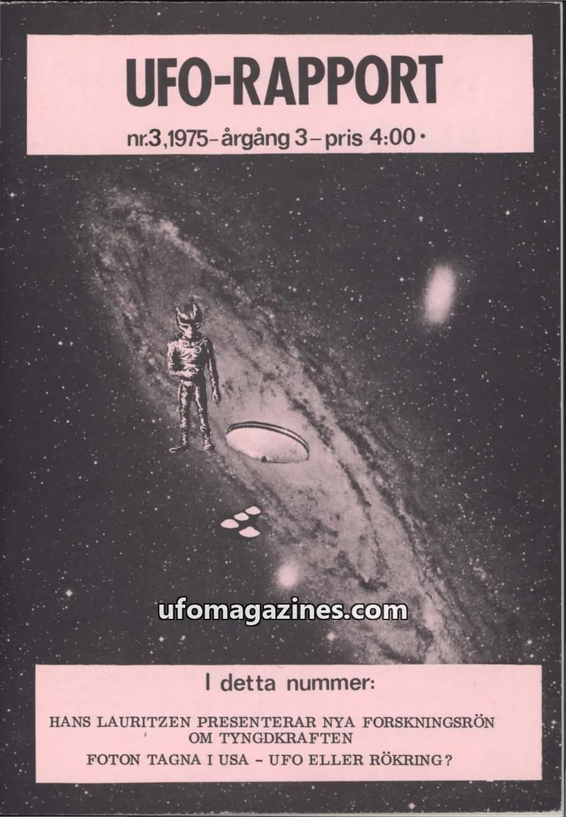 Cover of UFO Rapport (Borgny Tingstedt) issue nr.3,1975: UFO-RAPPORT