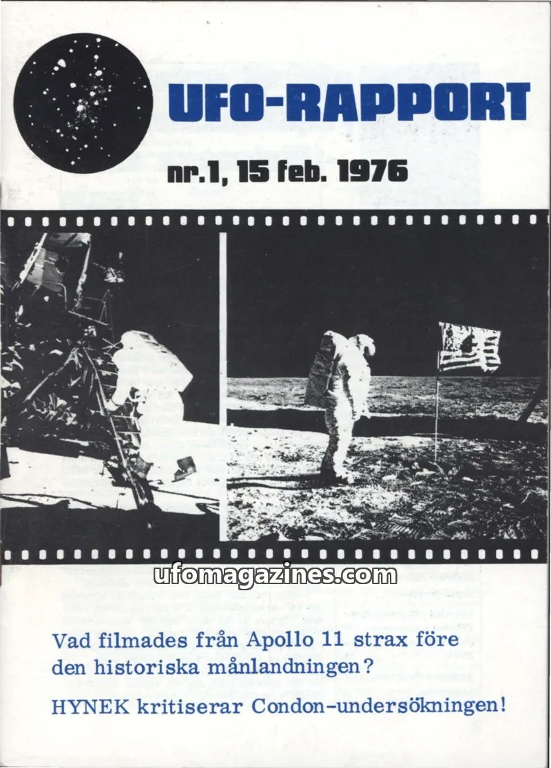 Cover of UFO Rapport (Borgny Tingstedt) issue nr.1: UFO-RAPPORT