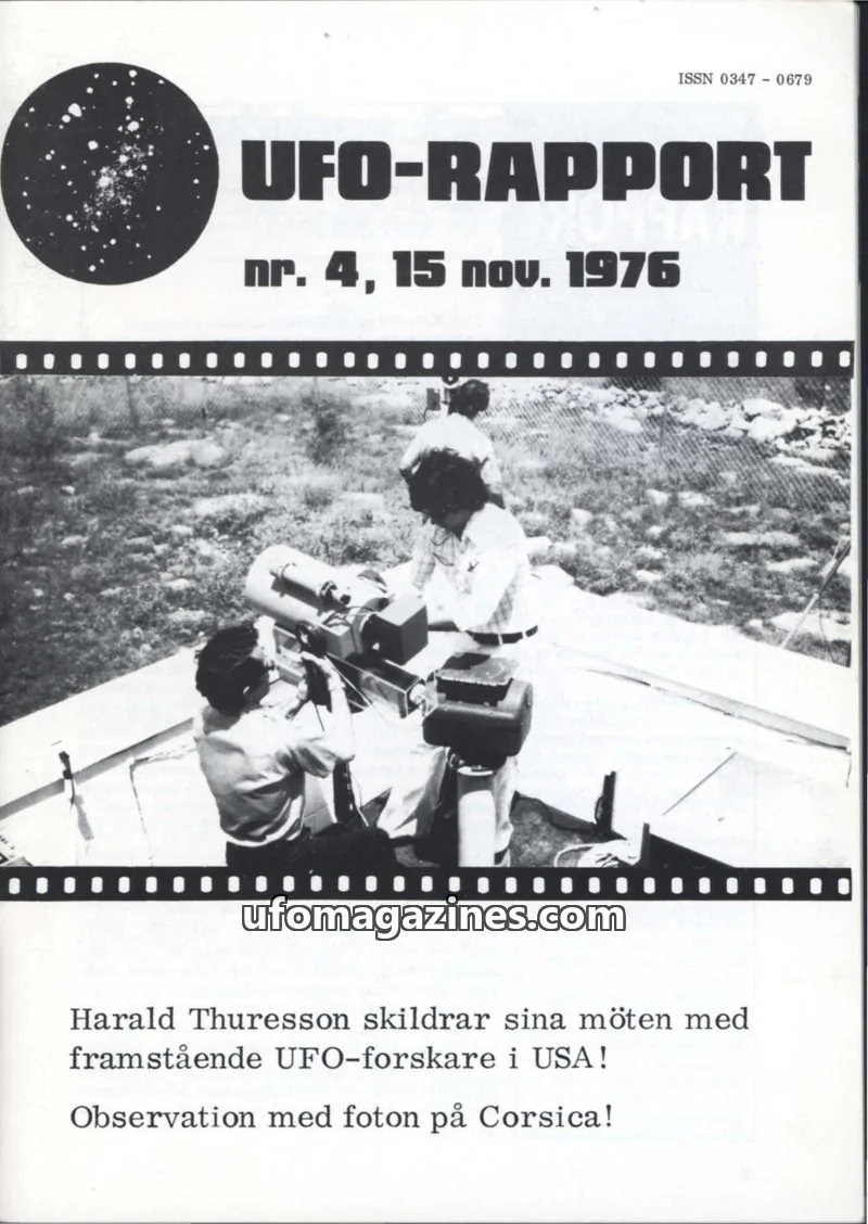 Cover of UFO Rapport (Borgny Tingstedt) issue nr. 4: UFO-RAPPORT