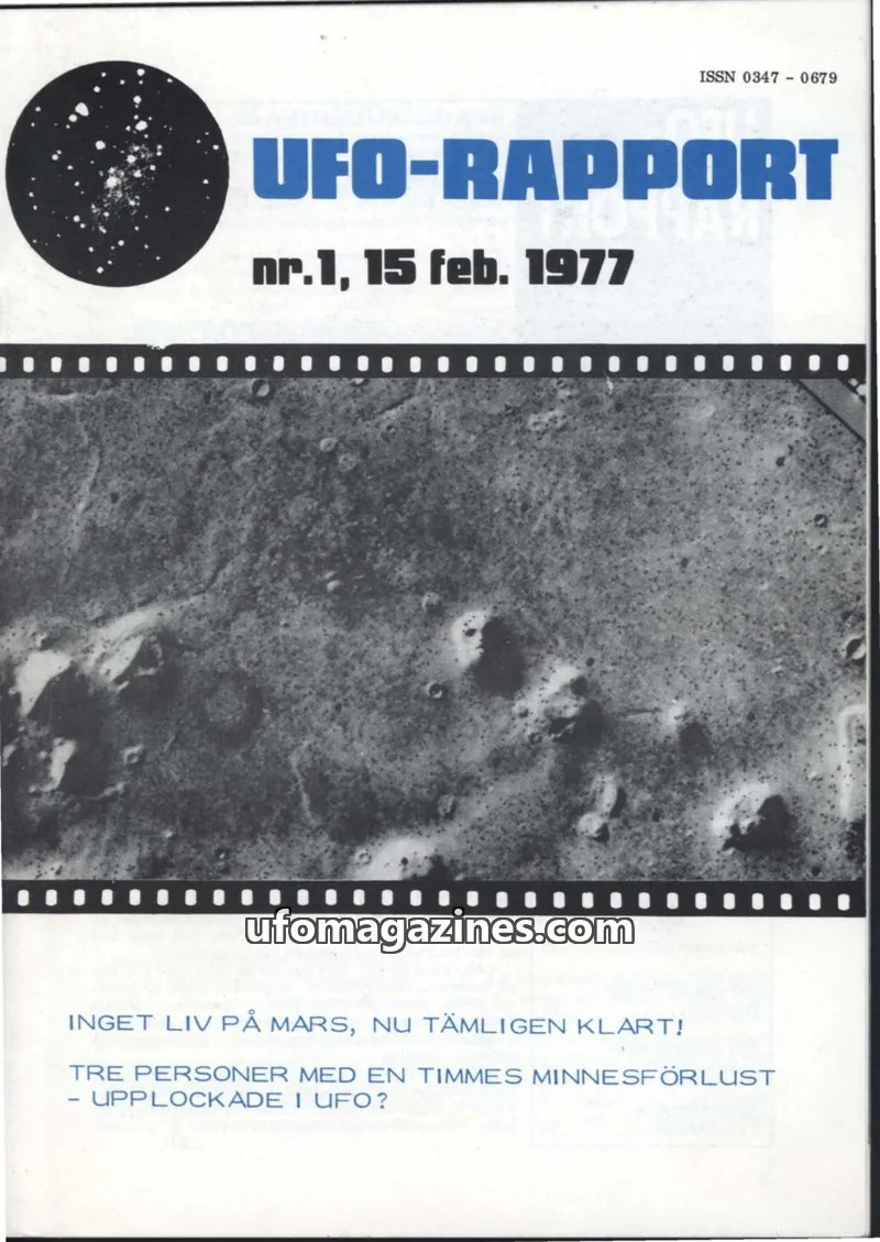 Cover of UFO Rapport (Borgny Tingstedt) issue 1: UFO-RAPPORT