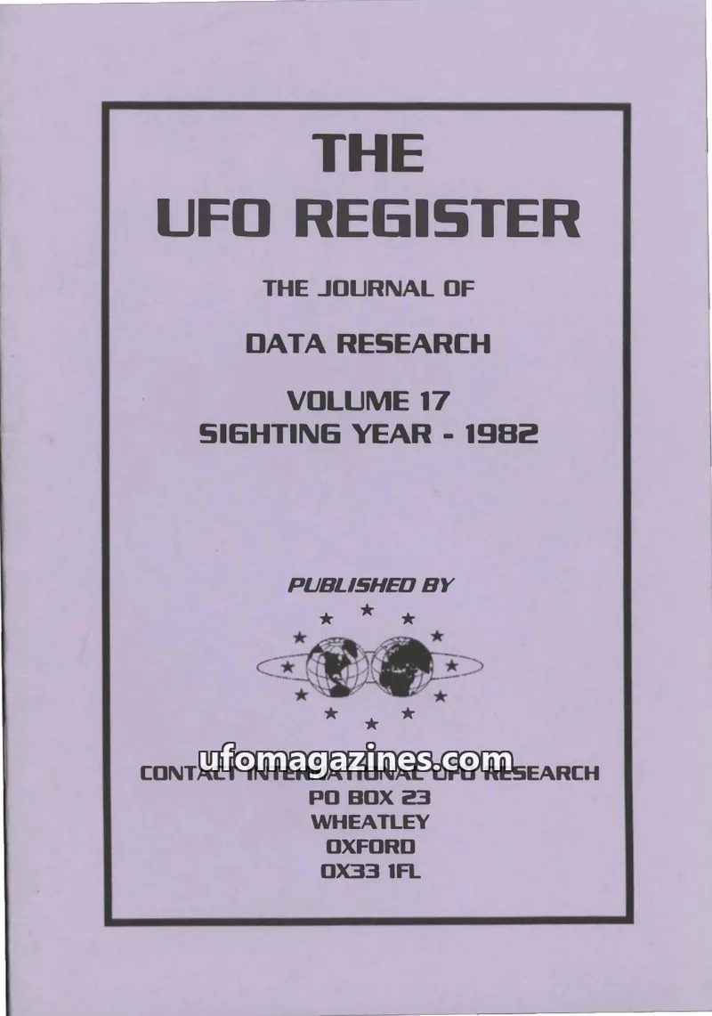 Cover of UFO Register (UK Contact) issue 17: THE UFO REGISTER