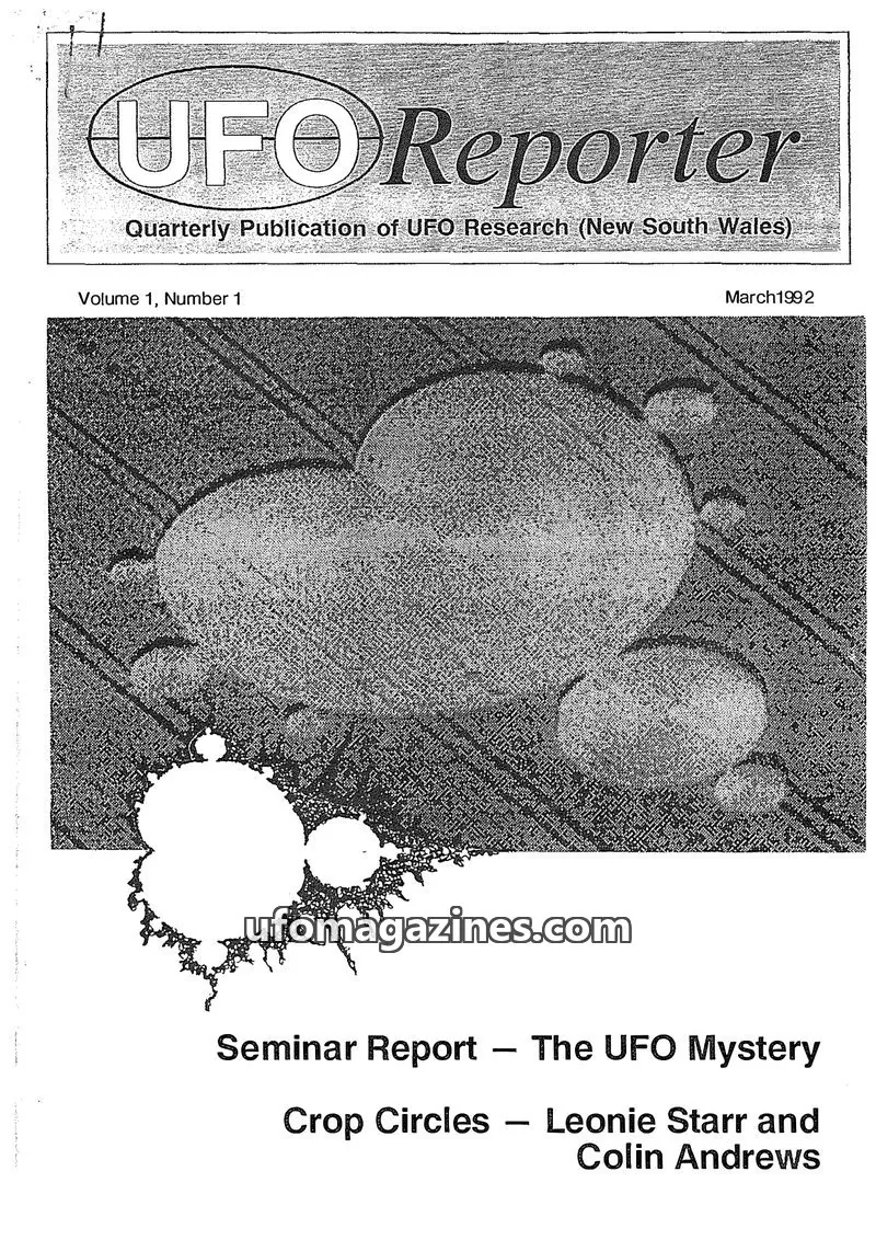 Cover of UFO Reporter (New South Wales) issue Number 1: UFO Reporter