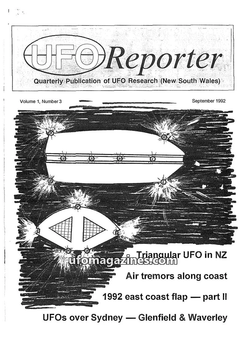 Cover of UFO Reporter (New South Wales) issue Number 3: UFO Reporter