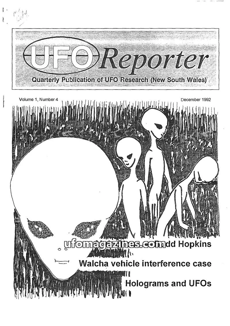 Cover of UFO Reporter (New South Wales) issue Number 4: UFO Reporter