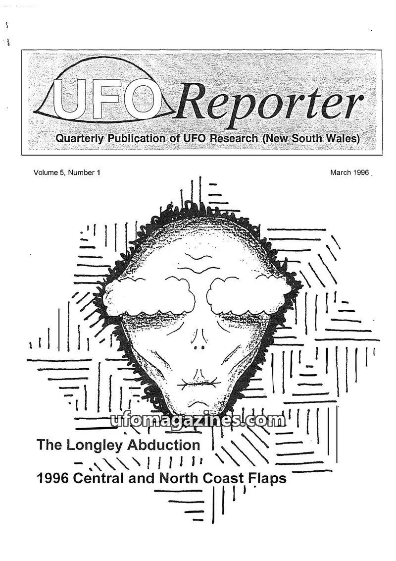 Cover of UFO Reporter (New South Wales) issue Volume 5, Number 1: UFO Reporter