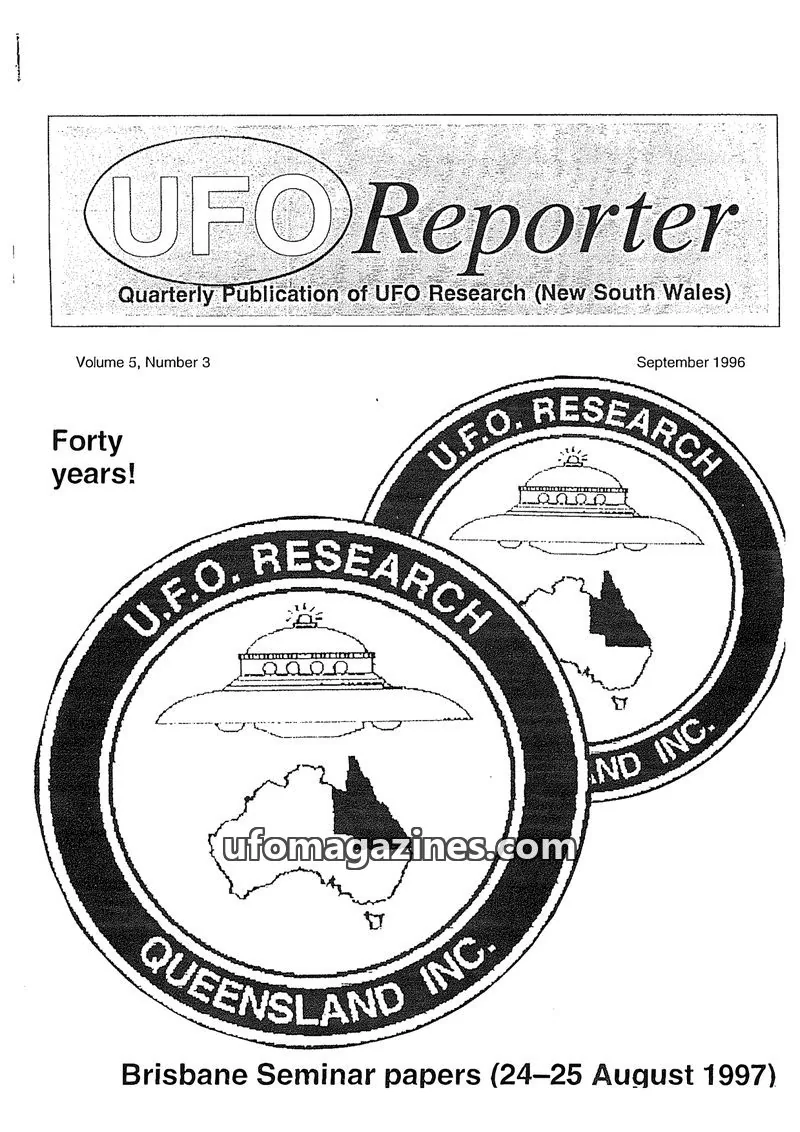 Cover of UFO Reporter (New South Wales) issue Volume 5, Number 3: UFO Reporter