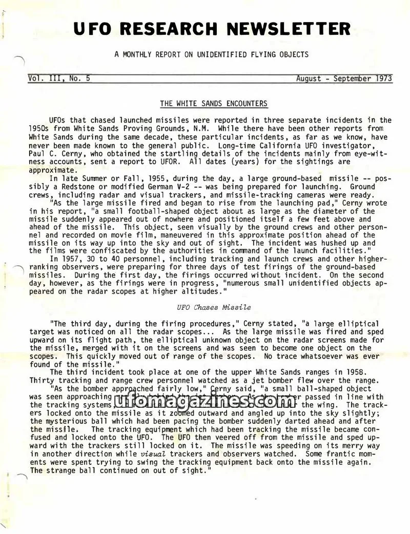 Cover of UFO Research Newsletter (Lore) issue Vol. III, No. 5: UFO RESEARCH NEWSLETTER