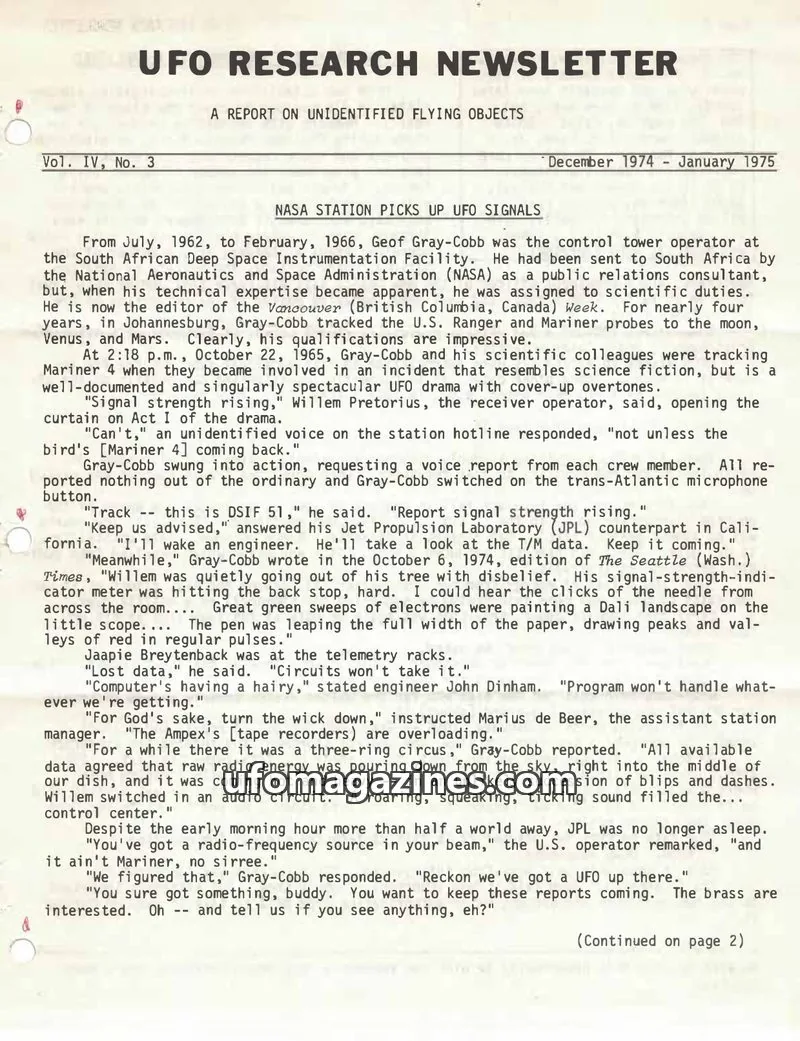 Cover of UFO Research Newsletter (Lore) issue Vol. IV, No. 3: UFO RESEARCH NEWSLETTER