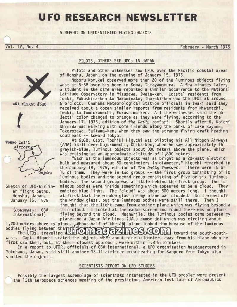 Cover of UFO Research Newsletter (Lore) issue Vol. IV, No. 4: UFO RESEARCH NEWSLETTER