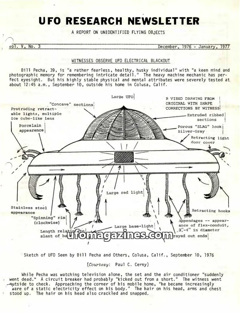 Cover of UFO Research Newsletter (Lore) issue Vol. V, No. 3: UFO RESEARCH NEWSLETTER