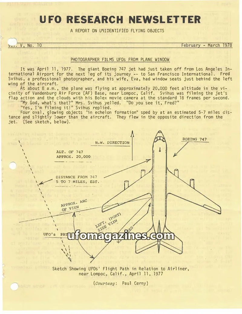 Cover of UFO Research Newsletter (Lore) issue No. 10: UFO RESEARCH NEWSLETTER