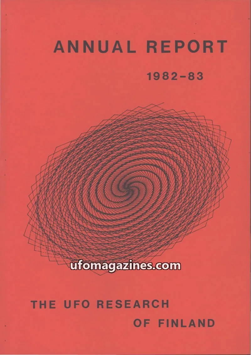 Cover of UFO Research of Finland issue 1982-83: ANNUAL REPORT
