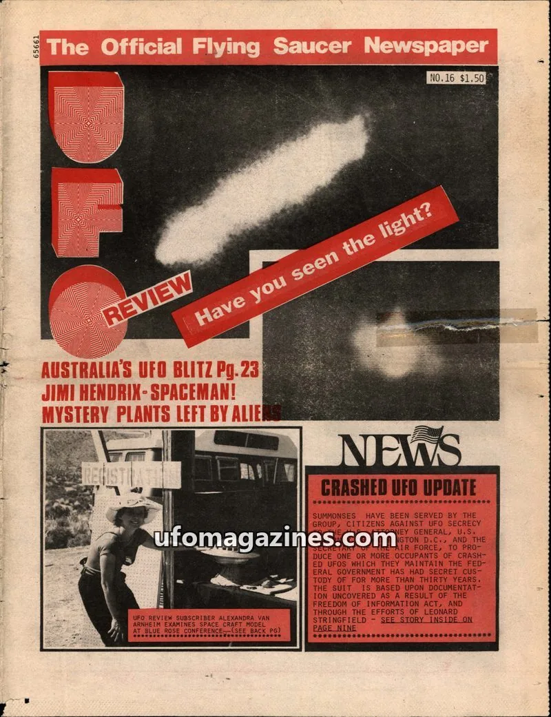 Cover of UFO NEWS SERVICE issue 16: The Official Flying Saucer Newspaper