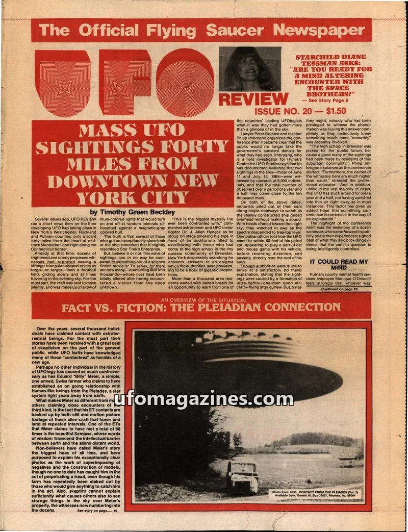 Cover of UFO NEWS SERVICE issue 20: The Official Flying Saucer Newspaper