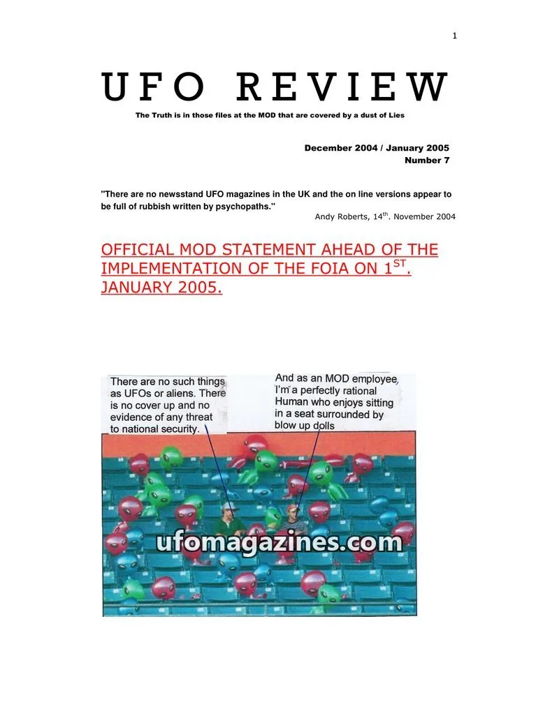 Cover of UFO Review issue Number 7: UFO REVIEW