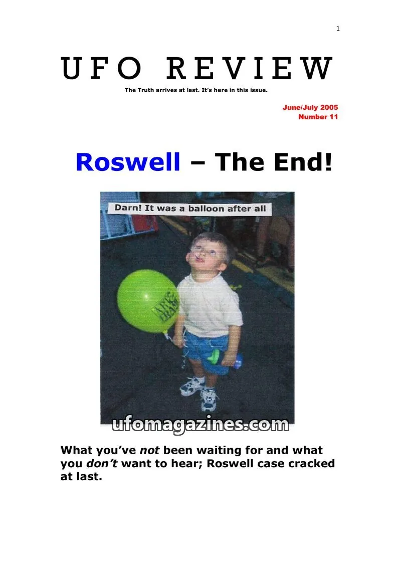 Cover of UFO Review issue 11: UFO REVIEW