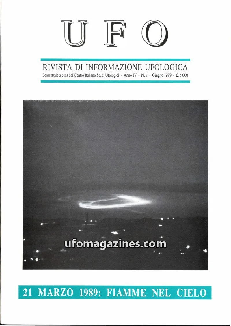 Cover of UFO Rivista di Informazione Ufologica (CISU) issue N.7: UFO RIVISTA DI INFORMAZIONE UFOLOGICA