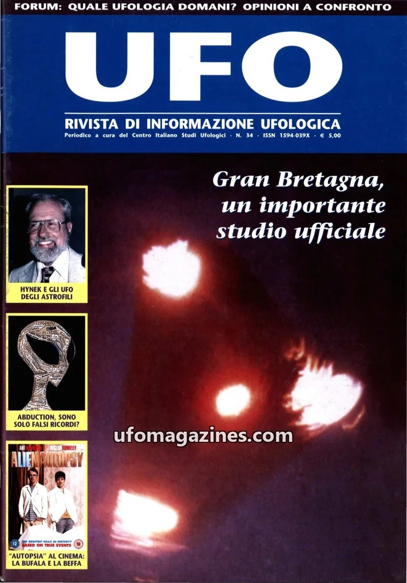 Cover of UFO Rivista di Informazione Ufologica (CISU) issue 34: UFO