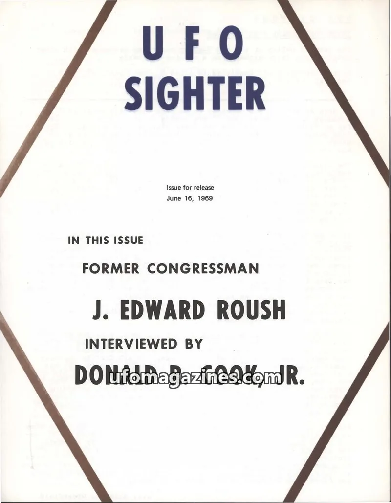 Cover of UFO Sighter (Allen Greenfield) issue June 16, 1969: UFO SIGHTER