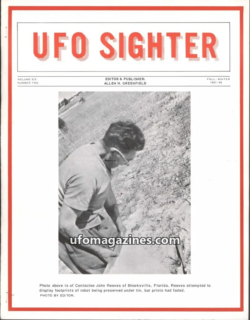 Cover of UFO Sighter (Allen Greenfield) issue VOLUME SIX, NUMBER TWO: UFO SIGHTER