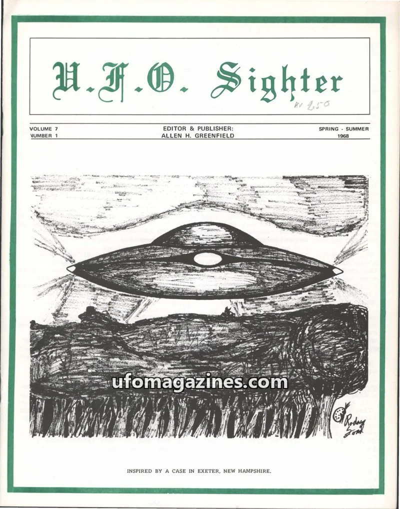Cover of UFO Sighter (Allen Greenfield) issue 1: U.F.O. Sighter