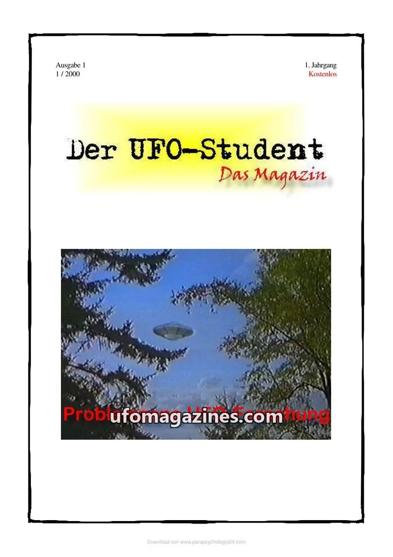 Cover of UFO Student issue 1/2000: Der UFO-Student