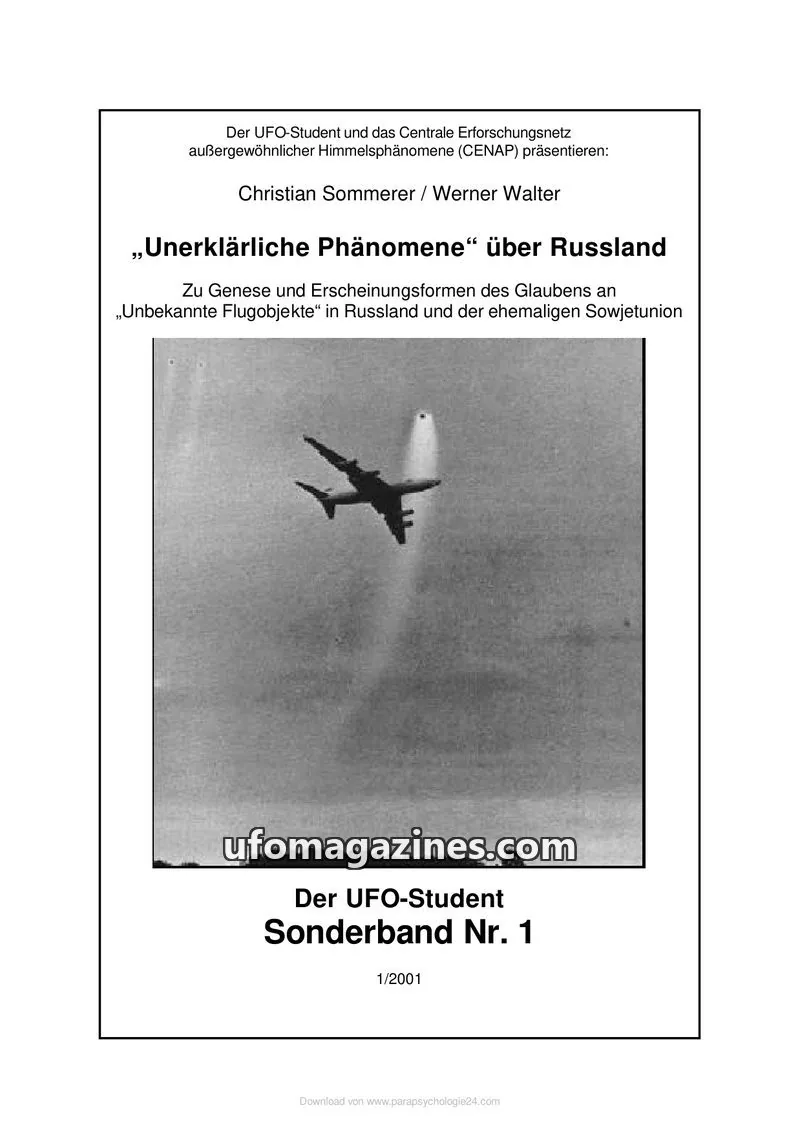 Cover of UFO Student issue Sonderband Nr. 1: Der UFO-Student