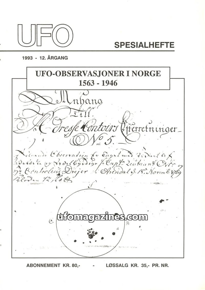 Cover of UFO issue SPESIALHEFTE 1993: UFO