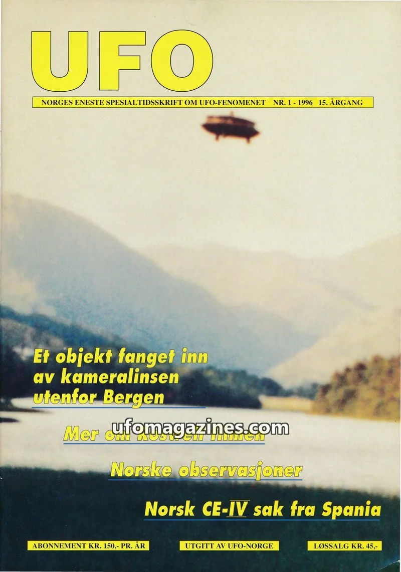 Cover of UFO issue 1-1996: UFO
