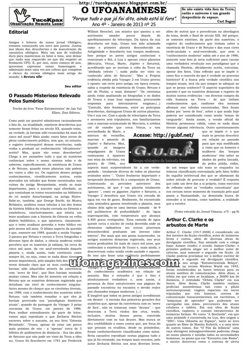 Cover of Ufoanamnese issue 25: O UFOANAMNESE