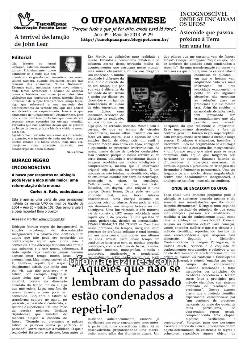 Cover of Ufoanamnese issue n° 29: O UFOANAMNESE