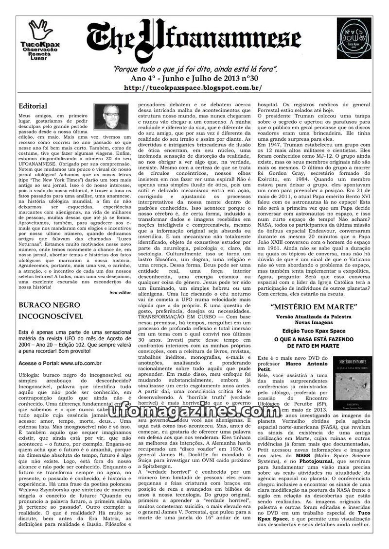 Cover of Ufoanamnese issue n°30: The Ufoanamnese