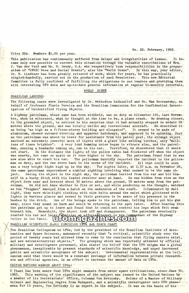 Cover of UFOIC issue 22: UFOIC Newsletter