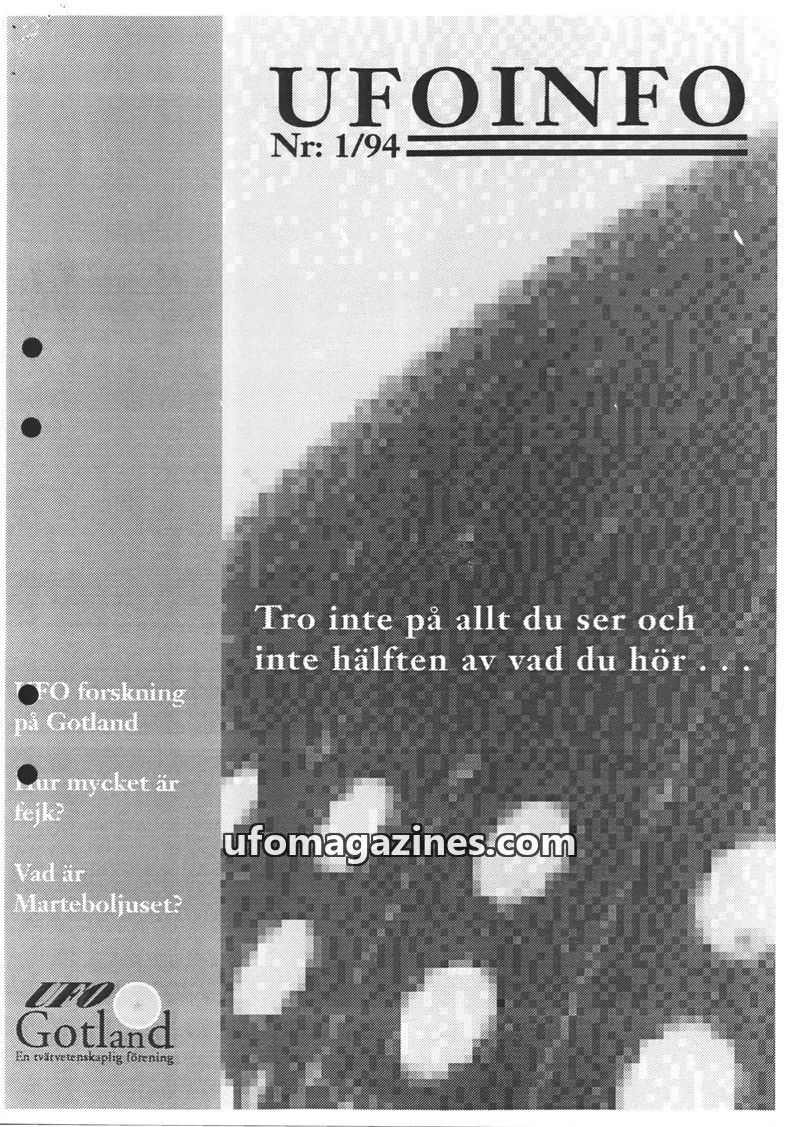 Cover of UFOInfo issue 1/94: UFOINFO
