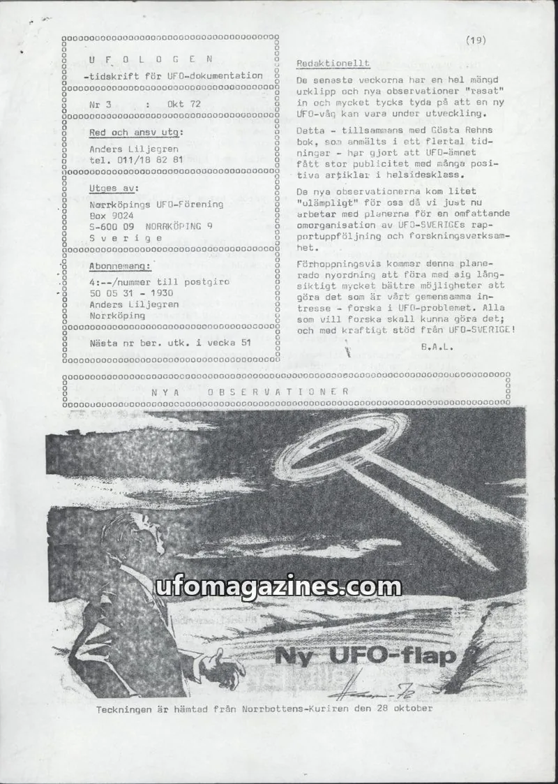 Cover of Ufologen (AFU) issue 3: UFOLOGEN