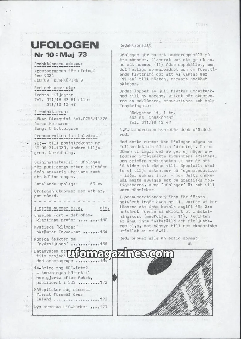Cover of Ufologen (AFU) issue 10: UFOLOGEN
