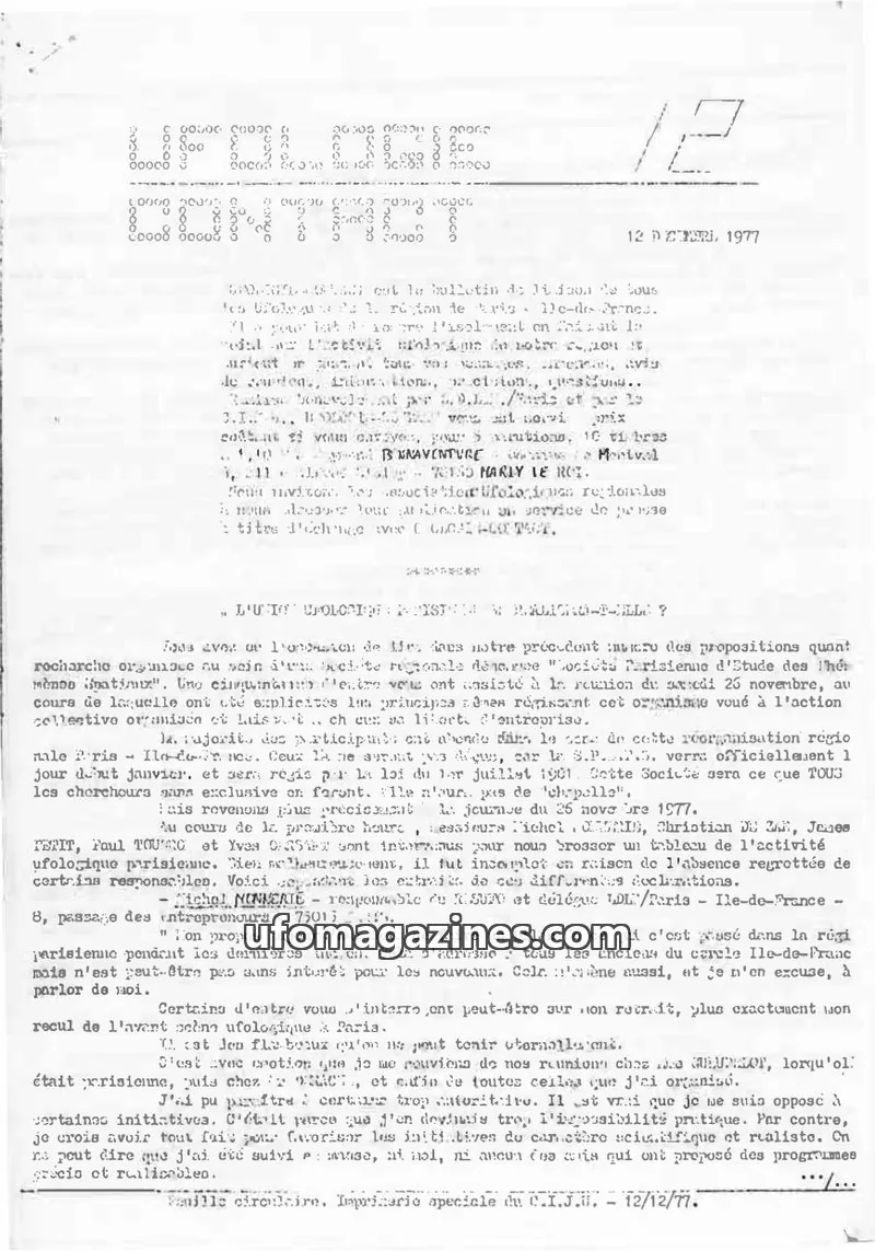 Cover of Ufologie Contact issue 12: UFOLOGIE CONTACT