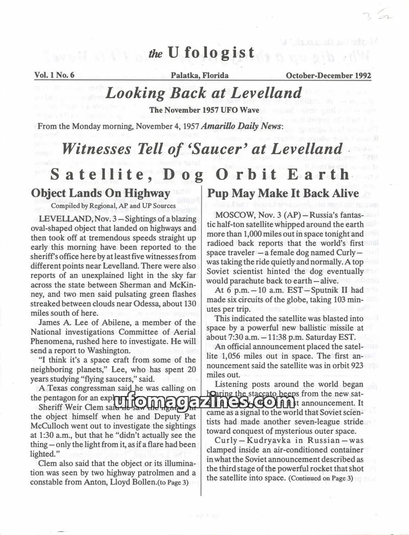 Cover of Ufologist, The (Terrell Ecker) issue Vol. 1 No. 6: the Ufologist