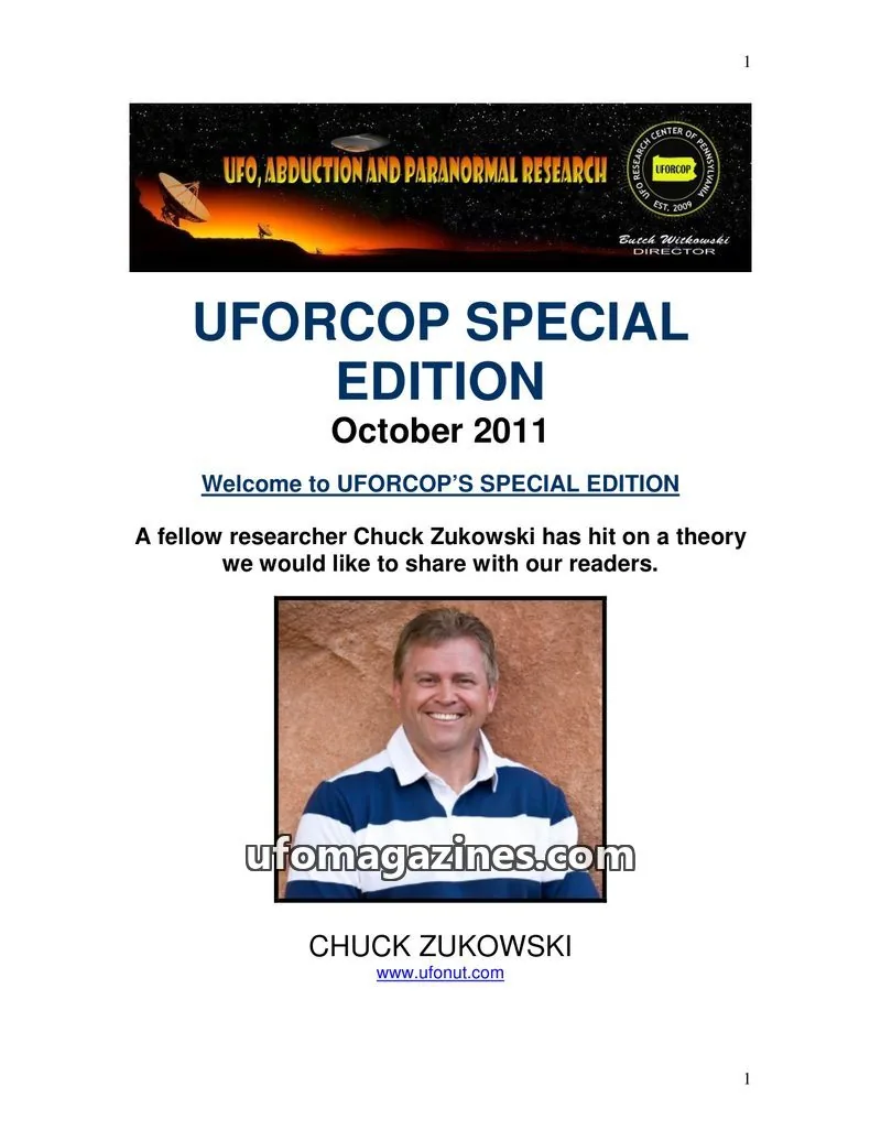 Cover of UFORCOP issue October 2011: UFORCOP SPECIAL EDITION