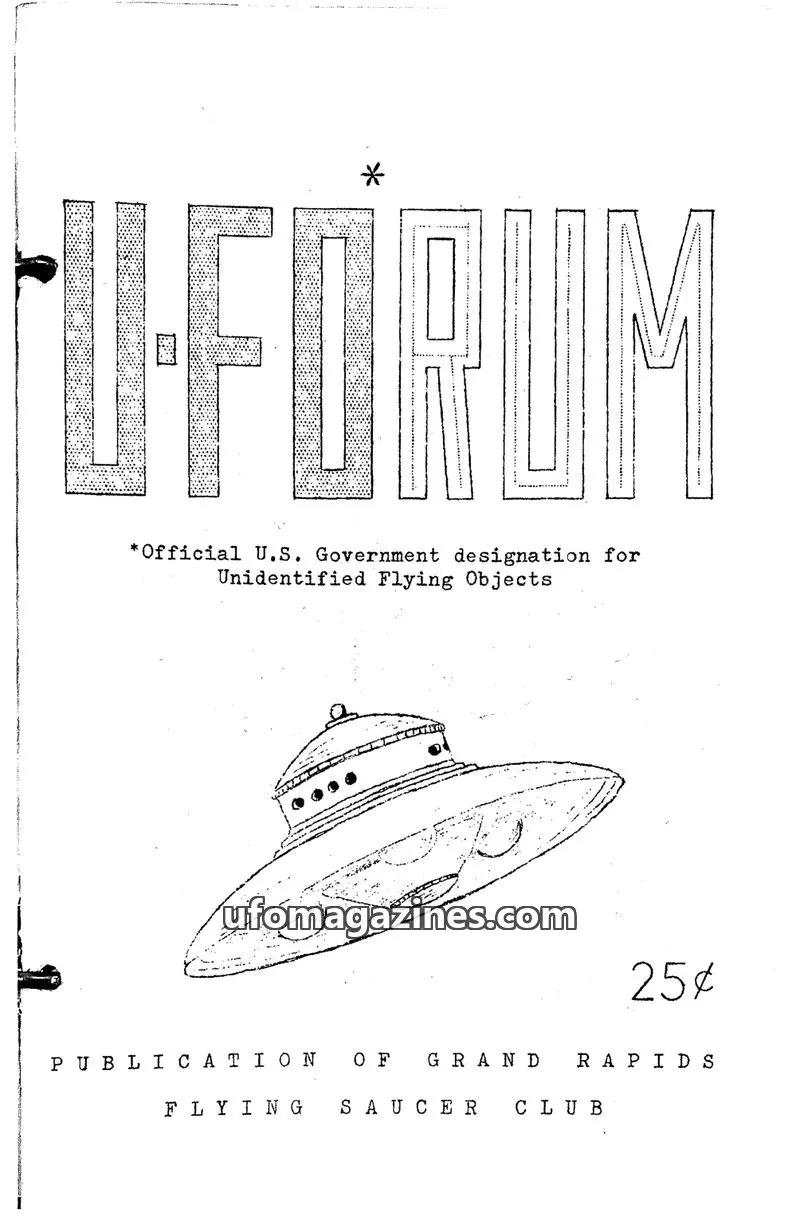 Cover of UFORUM (1950s) issue VOLUME ONE NUMBER TWO: UFORUM