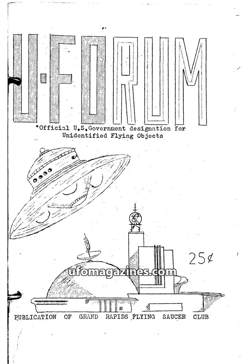 Cover of UFORUM (1950s) issue VOLUME ONE NUMBER THREE: UFOrum