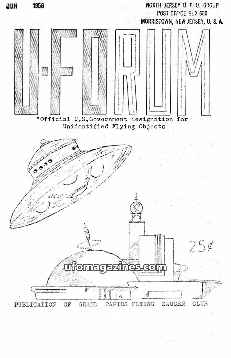Cover of NORTH JERSEY U. F. O. GROUP issue FOUR: UFORUM