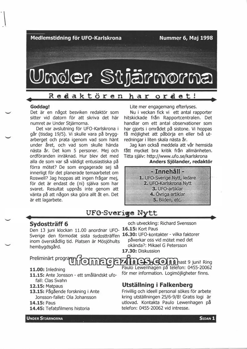Cover of Under stjarnorna issue 6: Under Stjärnorna