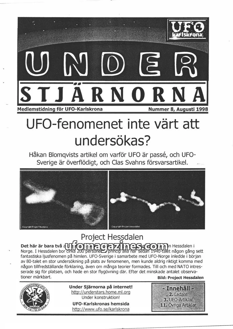 Cover of Under stjarnorna issue Nummer 8: UNDER STJÄRNORNA
